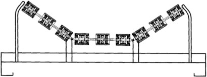 橡膠帶專用托輥組整體圖